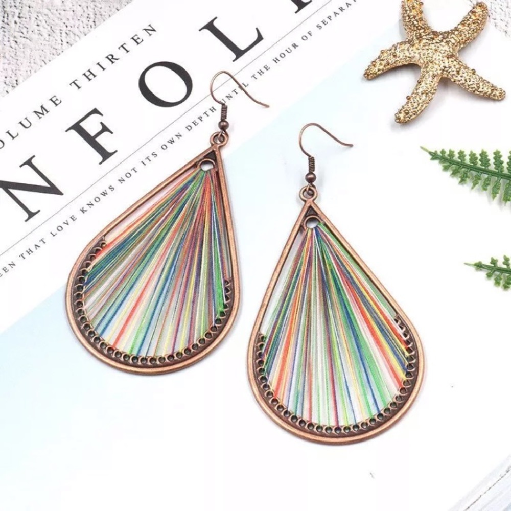 Multi-Colored Teardrop Earrings - Picture 2 of 3